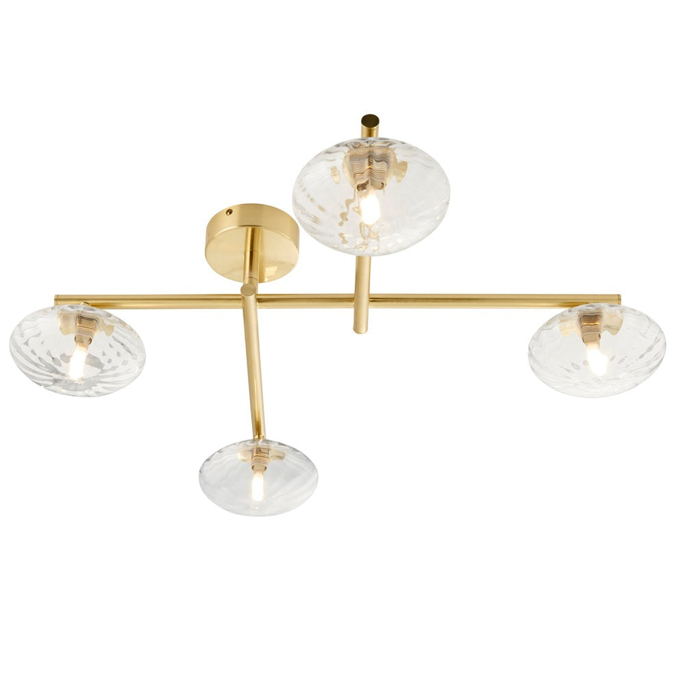 Harper Bathroom Ceiling Light - Satin Brass Endon 1
